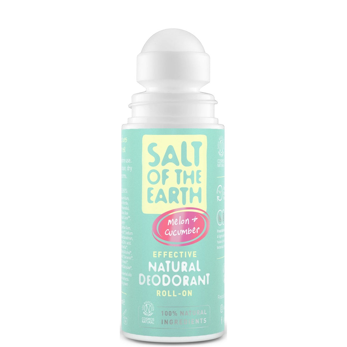 Melon &amp; Cucumber Natural Roll-On Deodorant Salt of the Earth No Lid