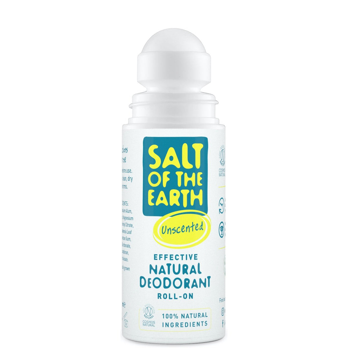 Unscented Roll-On Deodorant Salt of the Earth Showing Roller Ball