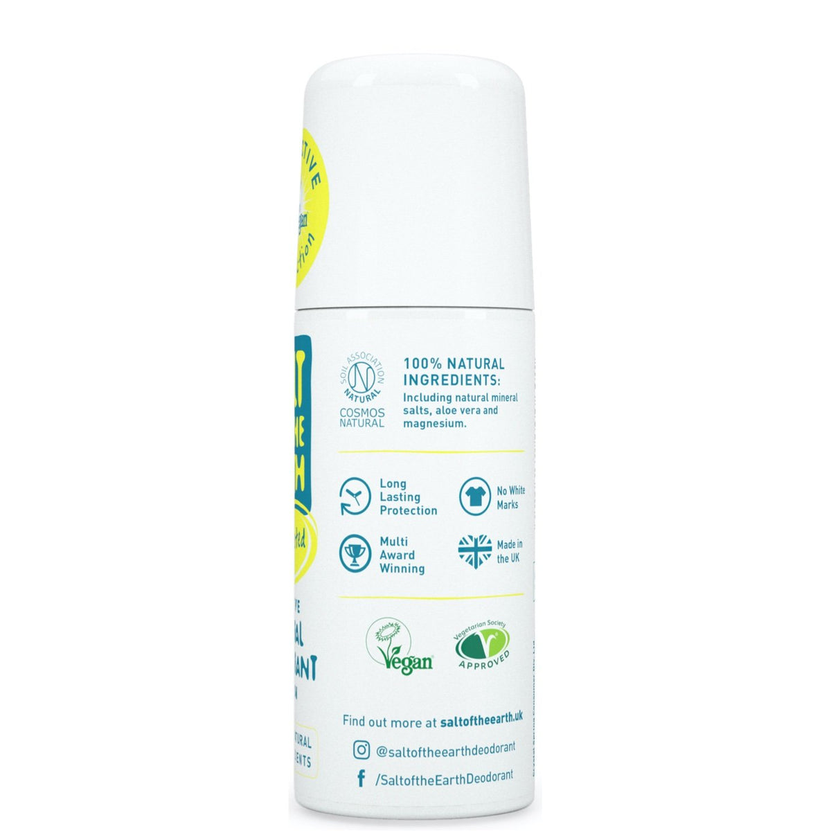 Unscented Roll-On Deodorant Salt of the Earth Right Side of Pack