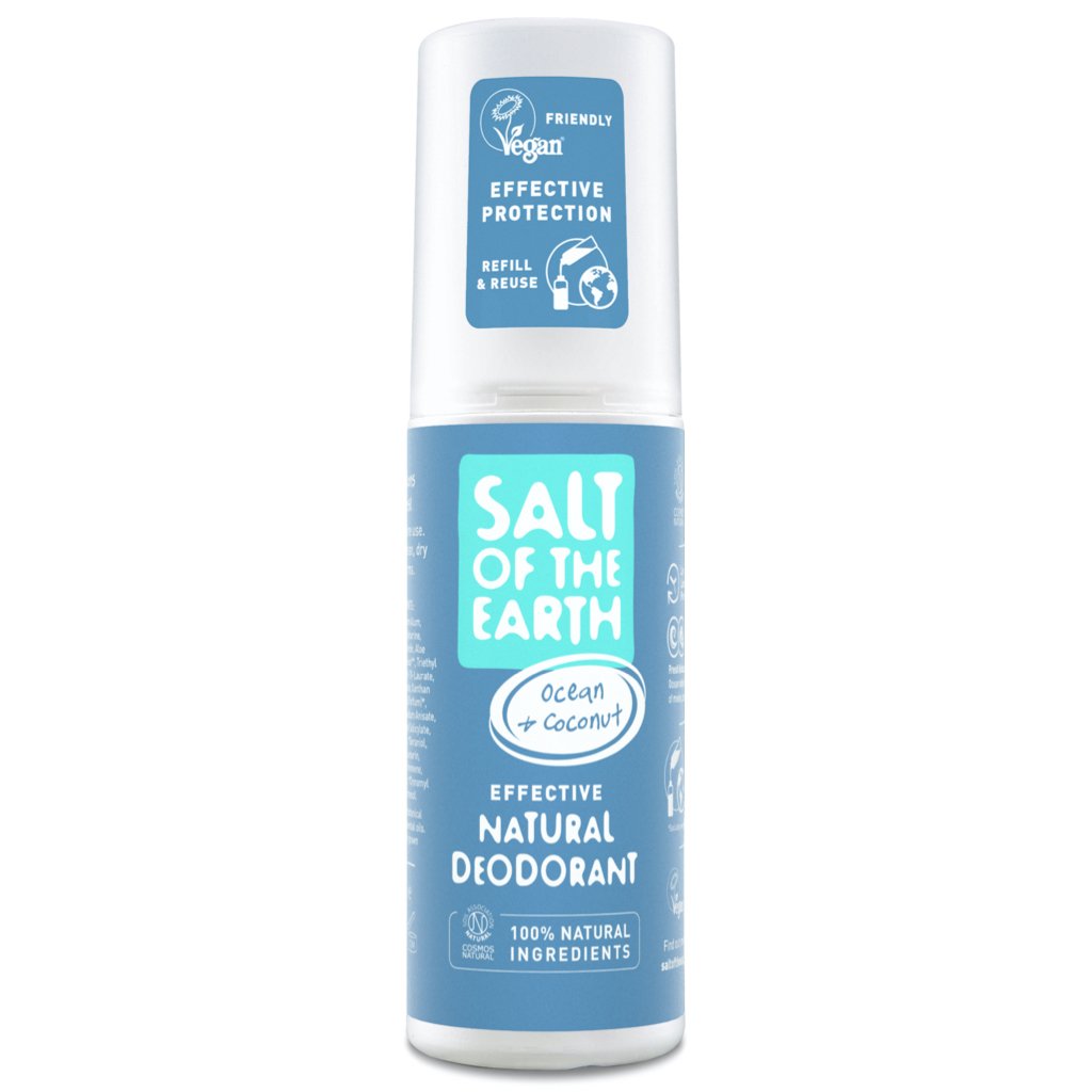 Salt of the Earth Ocean &amp; Coconut natural deodorant spray front of bottle