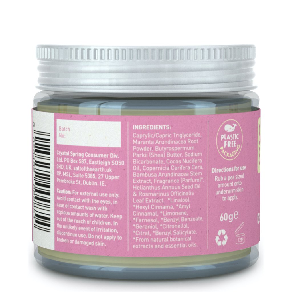 natural deodorant balm Peony Blossom left side of product